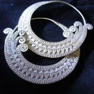 Fashion earrings Hill tribe Genuine silver thai karen tribal Big O engrave ER185
