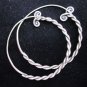 Fine Fashion Silver Earrings Hill tribe Boho Hipster Pigtail Twist الأقراط ER99