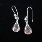 Fashion earrings Hill tribe Genuine silver thai karen tribal Engraved Tube ER21