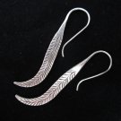 Fine Fashion Silver Earrings Hill Tribe Thai Fern leaf المجوهرات أقراط فضة ER102