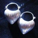 Fashion earrings Hill tribe Genuine silver thai karen tribal Heart purse scratch