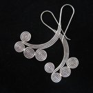 Fine Fashion Silver Earrings Hill Tribe Spiral Vintage المجوهرات أقراط فضة ER101