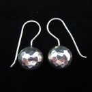 Fine silver earrings Hill tribe thai karen hammered ball white color E156