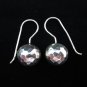 Fine silver earrings Hill tribe thai karen hammered ball white color E156