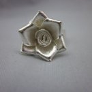 Fine Silver Rings THAI HANDMADE KAREN HILL TRIBE tiny cute rose white color R27