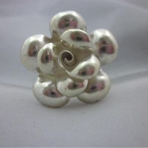 Fine Silver Rings THAI HANDMADE KAREN HILL TRIBE Rose Blooming white color cool