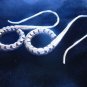 Hill tribe silver earrings thai karen handmade kuchi Spiral S shaped E175
