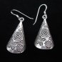 Fine silver earrings Hill tribe thai karen Handmade tube shape spiral flower