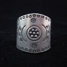 Fine Silver Rings THAILAND KAREN HILL TRIBE Vintage daisy wave engrave handmade