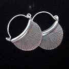 Fashion earrings Hill tribe Genuine silver thai karen tribal Curved ER145