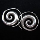 Fashion earrings Hill tribe Genuine silver thai karen tribal Big spiral ER92B