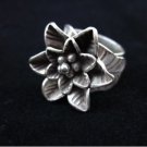 Fine Silver Rings THAI HANDMADE KAREN HILL TRIBE Flower Blooming nature Style .