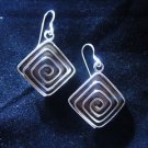 Fashion earrings Hill tribe Genuine silver thai karen tribal Spiral Square ER144