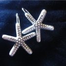 Fine silver earrings Hill tribe Thailand karen Starfish shaped good selling E171