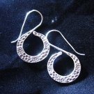 Fashion earrings Hill tribe Genuine silver thai karen tribal S Hammered ER65