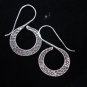 Fashion earrings Hill tribe Genuine silver thai karen tribal S Hammered ER65