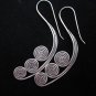 Fashion Solid Silver Earrings Hill tribe الاكوادور أزياء أقراط فضة اليدو