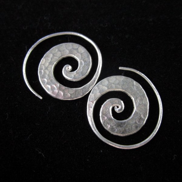 Fashion Silver Earrings Spirale Rolle Tribal Ohrringe Silber Ethno BoHo EAR E130