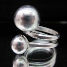 Fashion Silver Ring Thai Tribal DUO Balls BOHO Anello Gümüş yüzükler خواتم R53