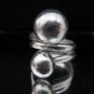 Fashion Silver Ring Thai Tribal DUO Balls BOHO Anello Gümüş yüzükler خواتم R53