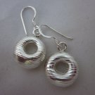 Fashion Silver Earrings Hill Tribe Donuts Dangle Shiny Hipster Ohrringe ER121