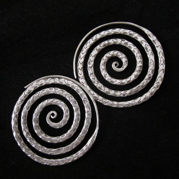 Fine Fashion Earrings Thai Hill tribe Tribal BOHO Spirale Ohrringe Schmuck E129