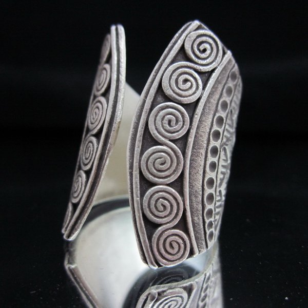 Fashion Silver Rings Thai Hill Tribe Fine Gothic Anello Gümüş yüzükler ...