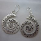 Fine Fashion Silver Earrings Hill Tribe Tribal Gypsy Hipster BOHO Spirale ER113