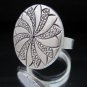 Fashion Silver Ring Thai Hill Tribe Turbina Engraved Halo G&Atilde;&frac14;m&Atilde;&frac14;&Aring;� Y&Atilde;&frac14;z&Atilde;&frac14;k Anillo R55