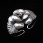 Fine silver Bracelets Hill Tribe Rose & leaf Rosa Steg Schmuck Armreif سوار B03