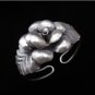 Fine silver Bracelets Hill Tribe Rose & leaf Rosa Steg Schmuck Armreif سوار B03