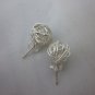 Fashion Silver STUD Earrings 2x Wire Ball SILBER Ohrstecker Welle Ohrringe ER126