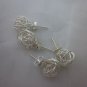 Fashion Silver STUD Earrings 2x Wire Ball SILBER Ohrstecker Welle Ohrringe ER126