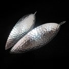 Pendientes de plata Fashion Silver Earrings ELEGANT Long Hammered Shining E134