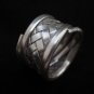 Fashion Silver Ring Braided MASSIVER ANELLO ARGENTO Rolle Welle Weave Woven R69