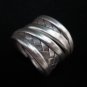 Fashion Silver Ring Braided MASSIVER ANELLO ARGENTO Rolle Welle Weave Woven R69