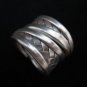 Fashion Silver Ring Braided MASSIVER ANELLO ARGENTO Rolle Welle Weave Woven R69