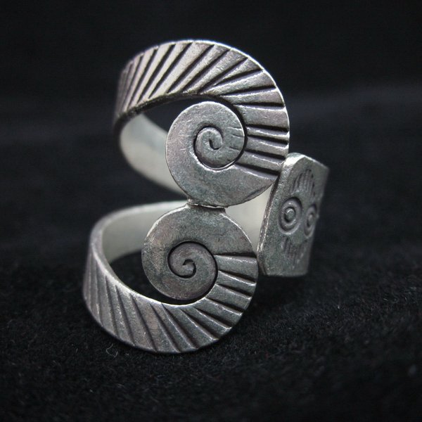 Fashion Silver Ring Thai Twist Spiral Swirl OPEN Plata Anillo Argento Anello R70