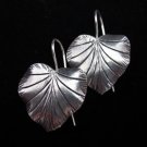 Fashion silver Earrings Hill tribe Genuine Thai karen Tribal leaf nature ER137