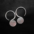 Fine Fashion Earrings Silver Spiral Coil Spin Ohrringe Schmuck Argento ER186