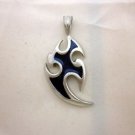 PEWTER Pendant Ciondolo Anhänger Fashion Biker Dark Blue Shuriken Anchor AW10
