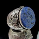 Islamic ring 925 Sterling Silver MENS AYAT engraved Handmade Lapis mens IS03