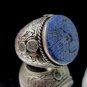 Islamic ring 925 Sterling Silver MENS AYAT engraved Handmade Lapis mens IS03