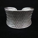 Fine Silver Bracelet Thai Hill tribe Bangle Basket Woven Weave Braid ARMREIF B06
