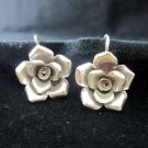 Fine Fashion Silver Earrings Ohrringe Rose Rosa Flower craft nature theme ER173