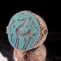 Islamic ring 925 Sterling Silver Ayat al-Kursi engraved Handmade Turquoise IS02