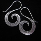 Fine Silver Earrings Ohrringe Hook S Spiral Hill tribe boucles d'oreilles ER170