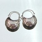 Fine Fashion Silver Earrings Tribal Bag Curved Dangle Hoop BOHO Ohrringe ER162