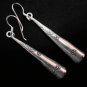 Fine Fashion Earrings Silver Cone Stick Engraved Ohrringe Schmuck Argento ER185