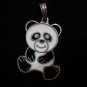 Fashion Pendant Ciondolo Anhänger PEWTER Teddy Bear Panda cute Biker Hipster B12